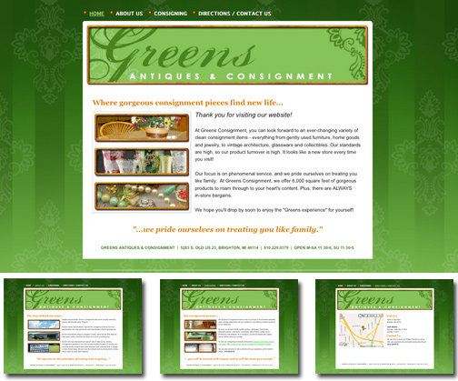 DMT Website Design for Greens Consignment